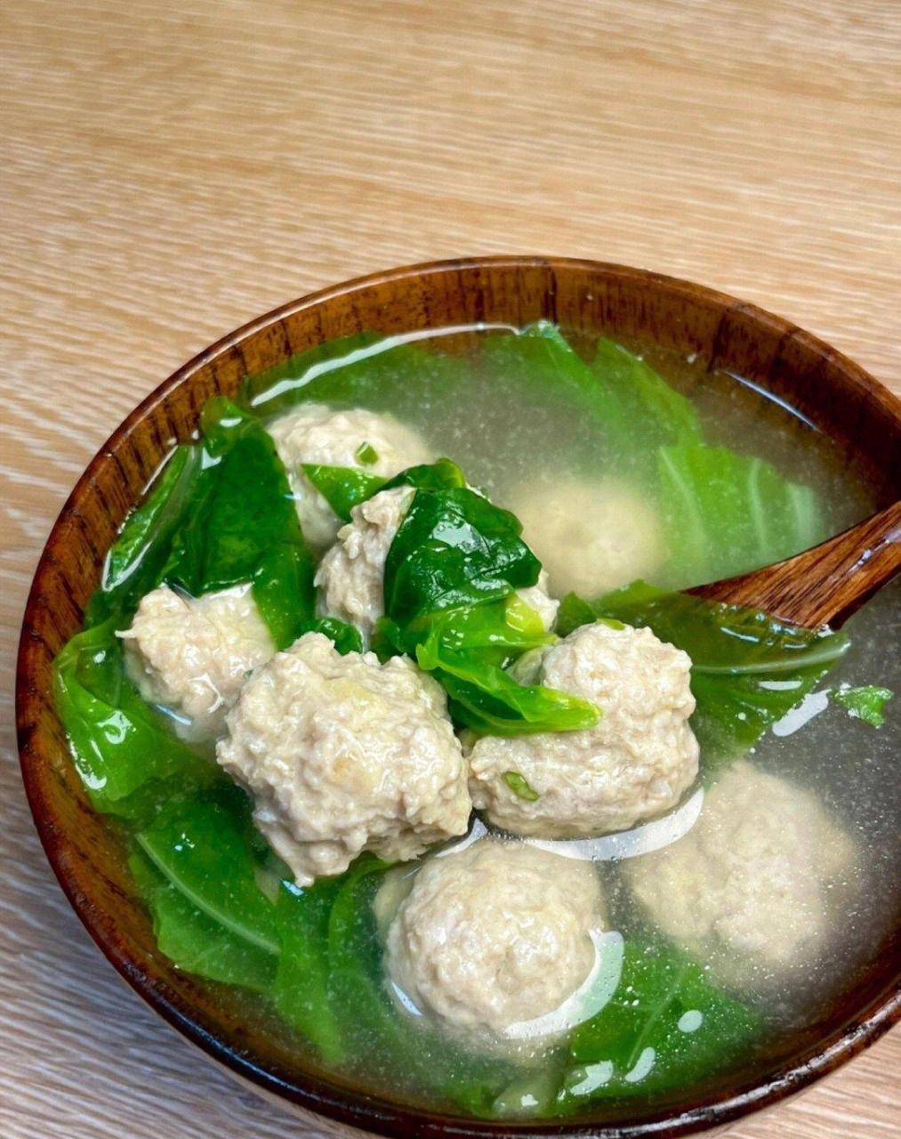 健身減脂:青菜魚丸湯,管飽_生鮮食品