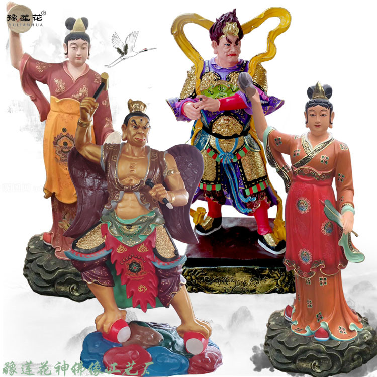 寺院四海龍王神像圖片黑龍爺白龍爺佛像濟水龍王龍王三太子
