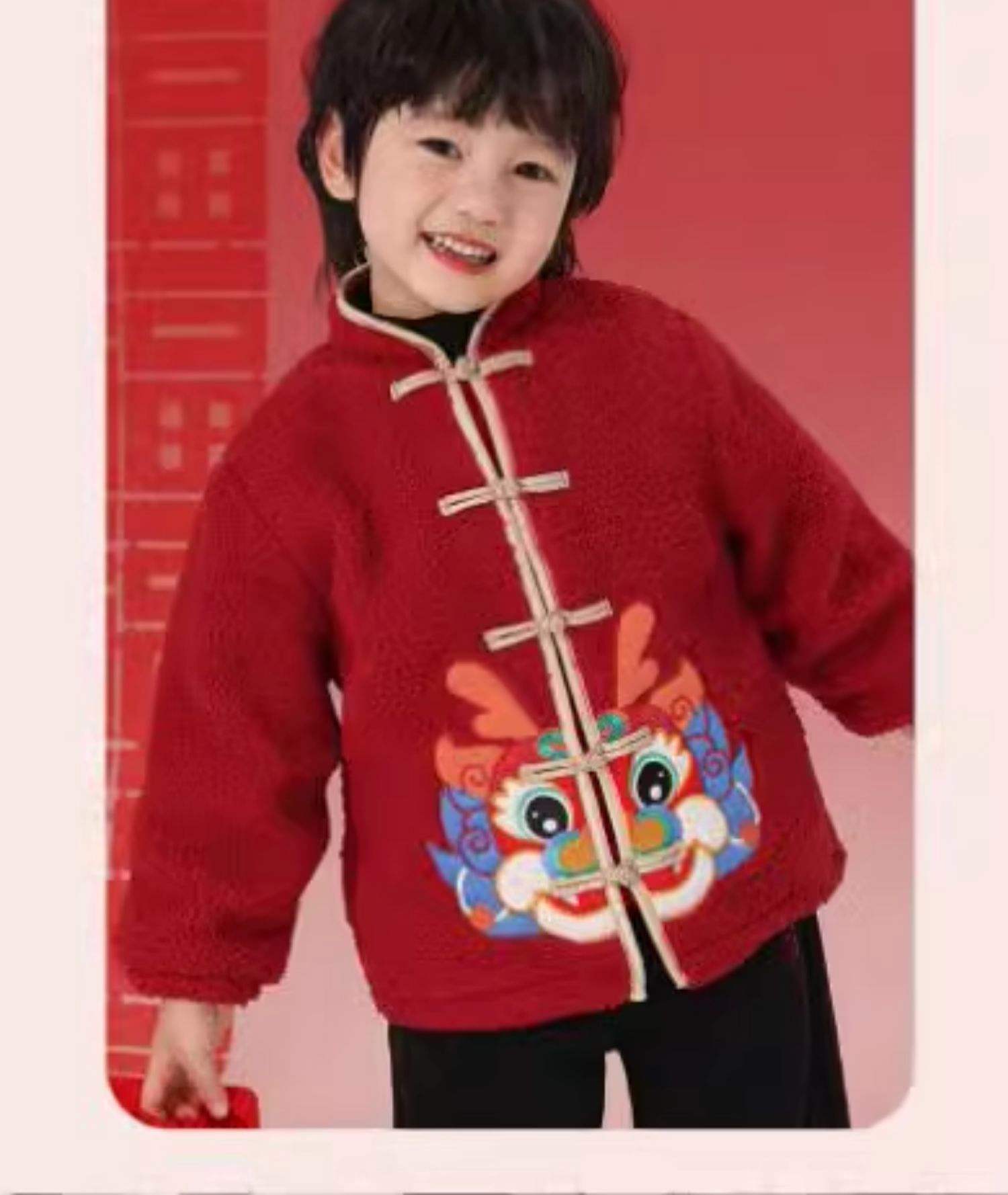男童地主服小黃帝龍袍紅背心唐裝棉服三件套慶生送禮佳品
