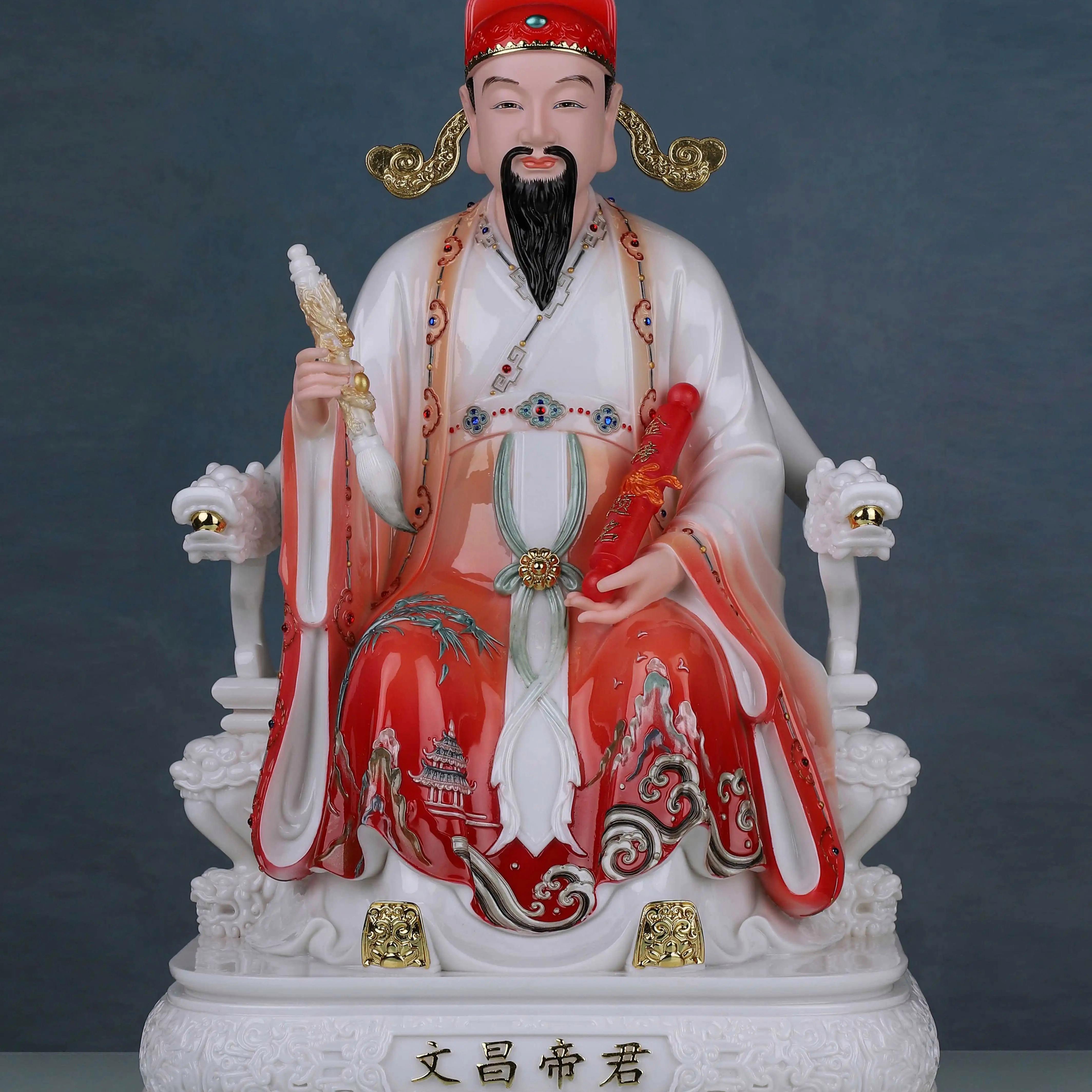文昌王神像文曲星君文昌帝君樹脂玻璃鋼彩繪佛像擺件視頻