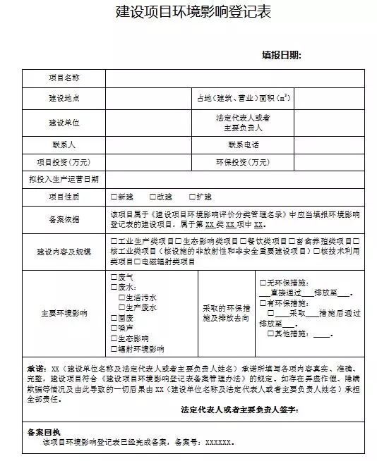 建設(shè)項目環(huán)境影響登記表的環(huán)評登記證備案流程詳解